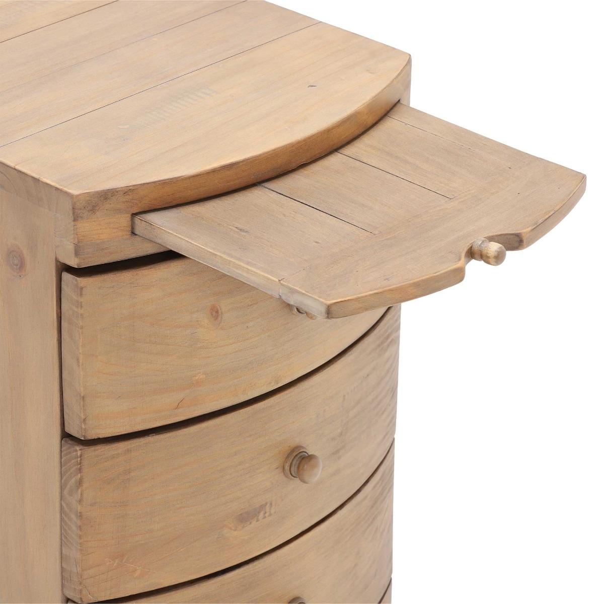 Lewes Reclaimed Wood 3 Drawer Bedside Table, Brown | Barker & Stonehouse – image 5