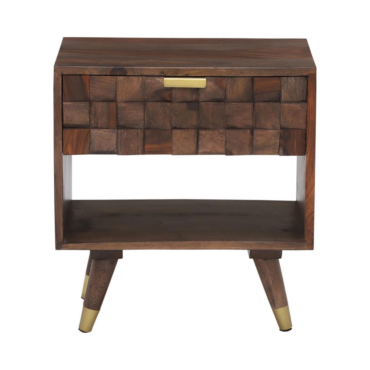 Kora 1 Drawer Side Table, Sheesham Wood – image 2