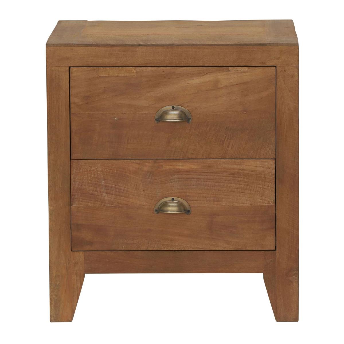 Tambora Wide 2 Drawer Bedside Table, Brown Wood | Barker & Stonehouse – image 2