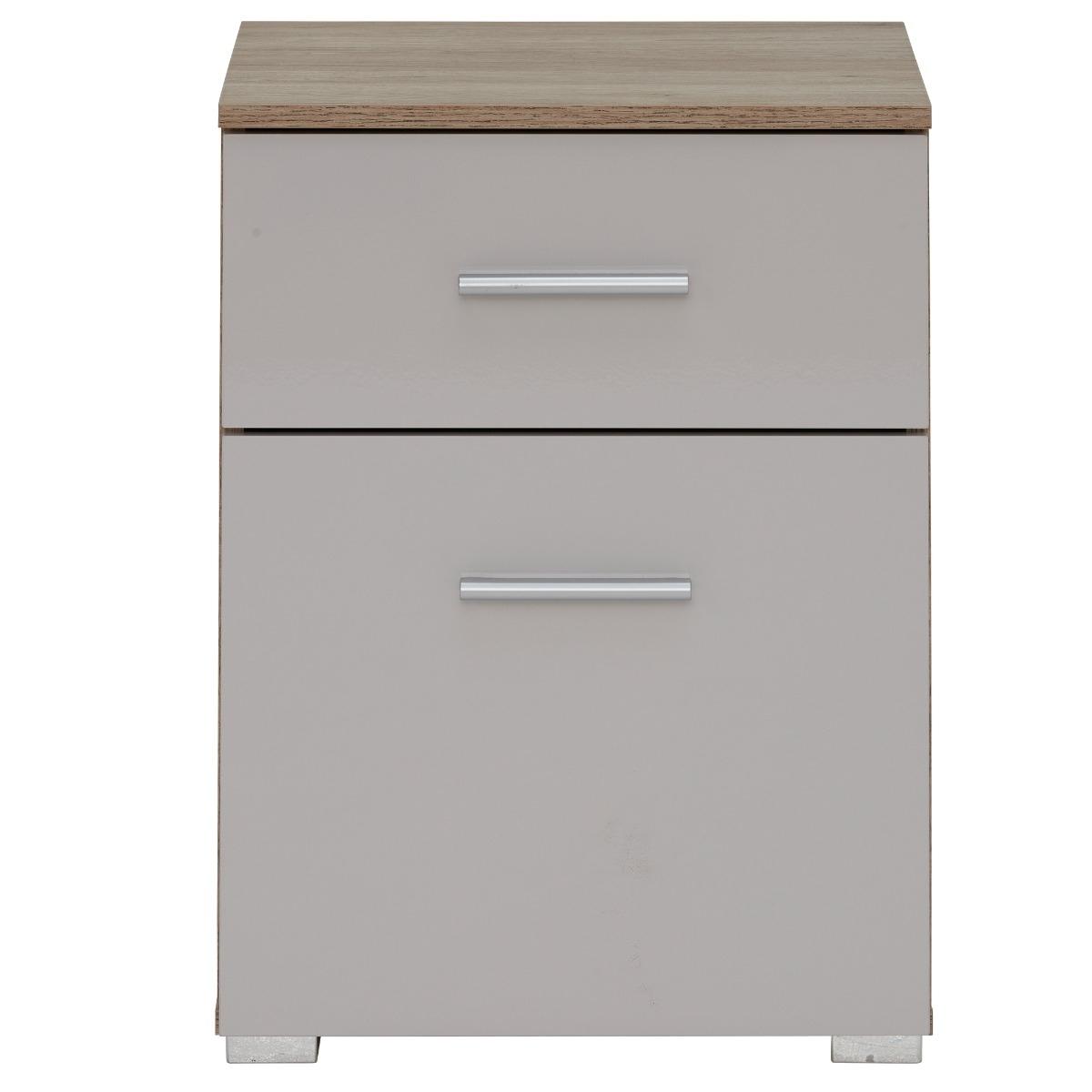 Moritz 2 Drawer Bedside Table, Grey Wood | Barker & Stonehouse – image 2