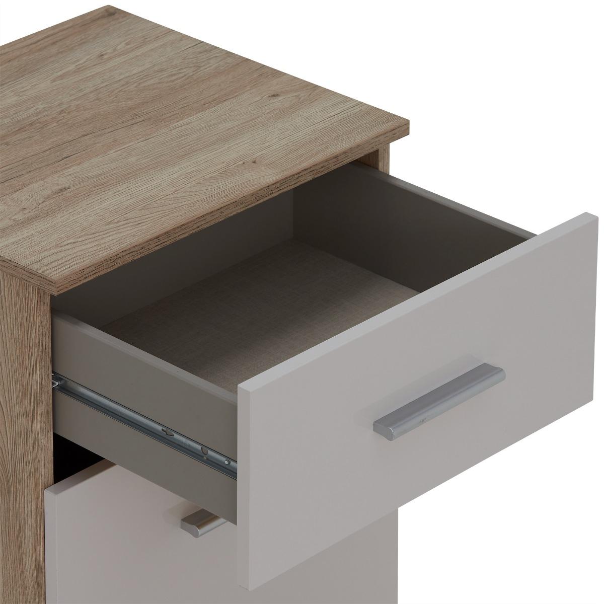 Moritz 2 Drawer Bedside Table, Grey Wood | Barker & Stonehouse – image 4