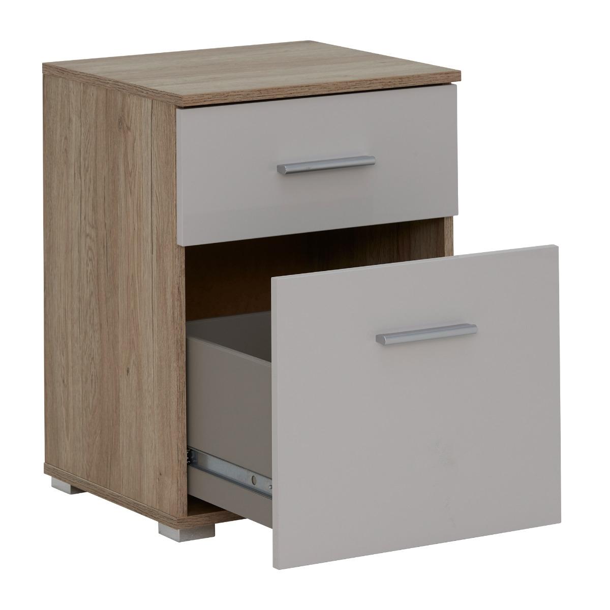 Moritz 2 Drawer Bedside Table, Grey Wood | Barker & Stonehouse – image 5