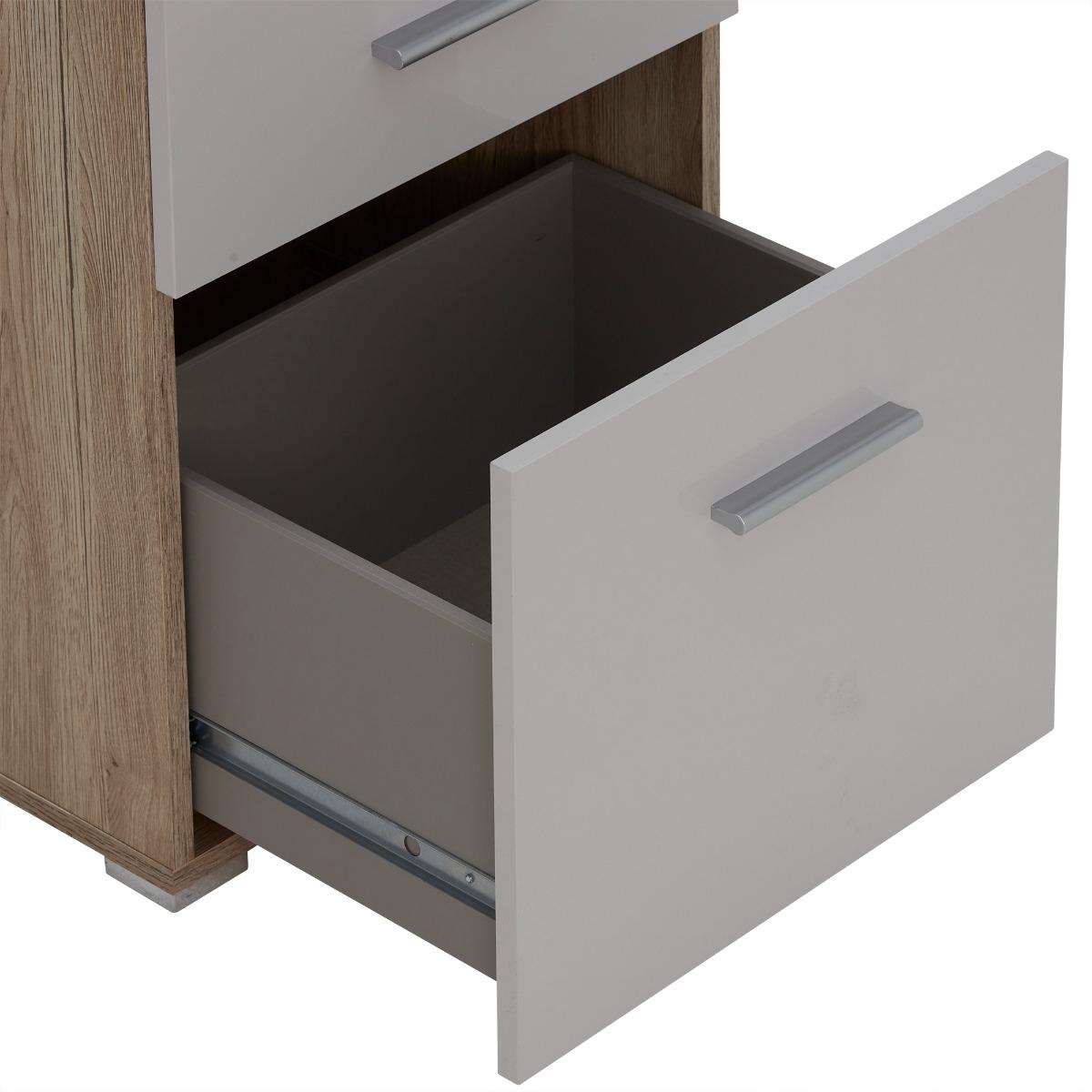 Moritz 2 Drawer Bedside Table, Grey Wood | Barker & Stonehouse – image 6