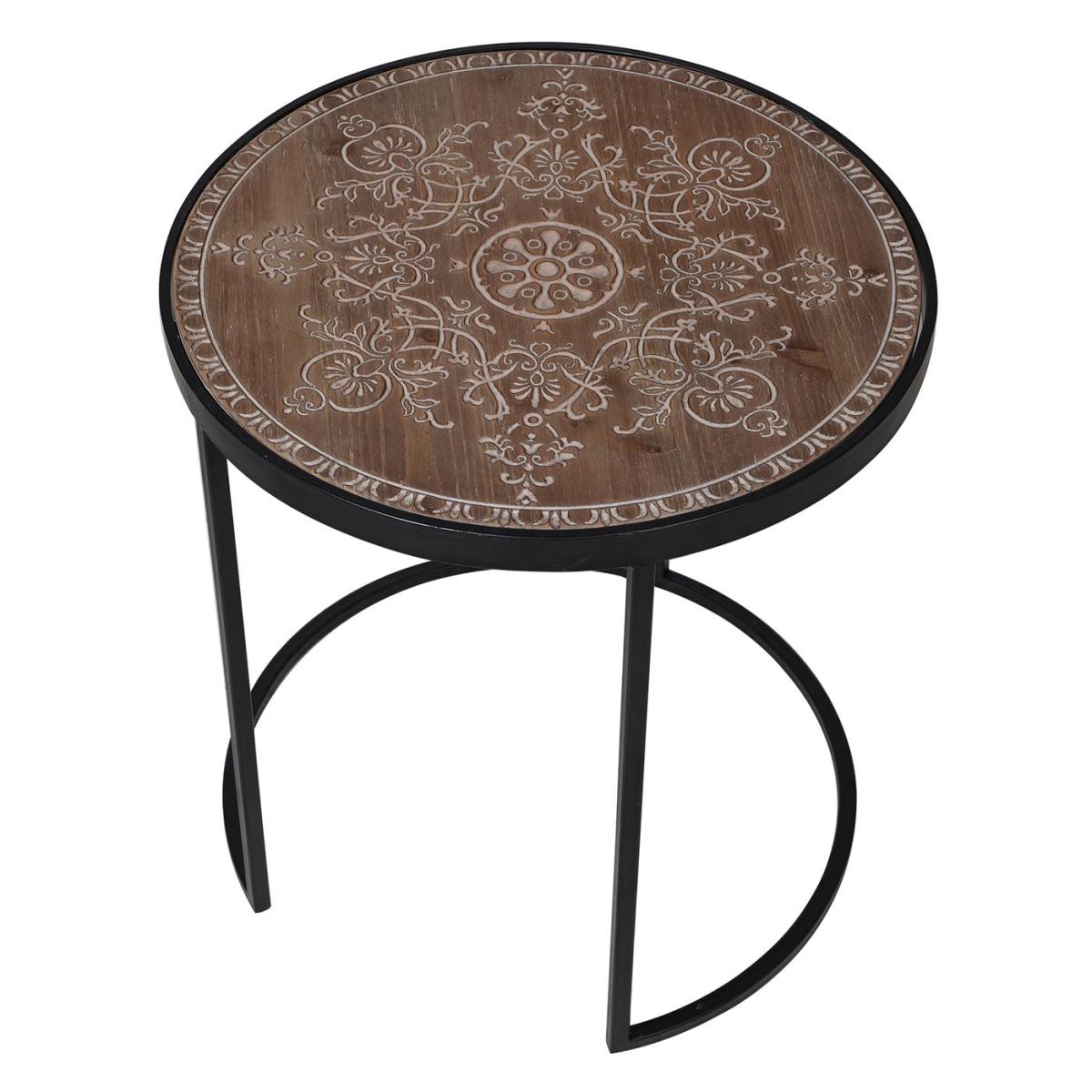 Black Iron Wide Side Table, Brown | Barker & Stonehouse – image 3
