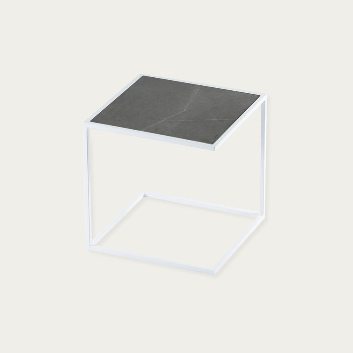 White Pietra Grigia Noa Side Table