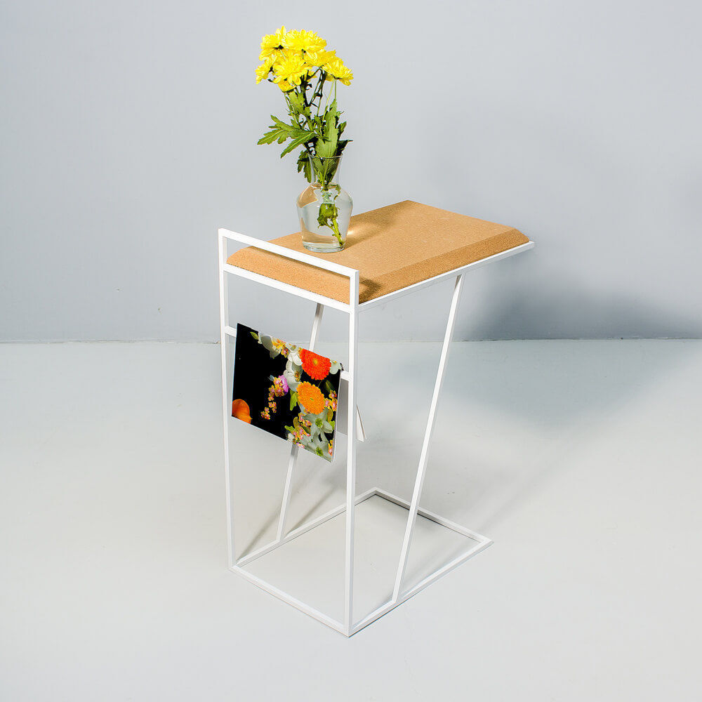 Light Cork And White Legs Grão #3 Side Table – image 3