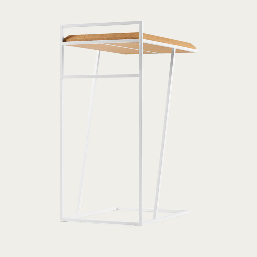 Light Cork And White Legs Grão #3 Side Table – image 4