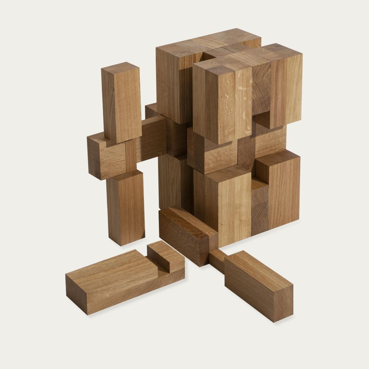 Oak Wooden Stool And Side Table – image 3