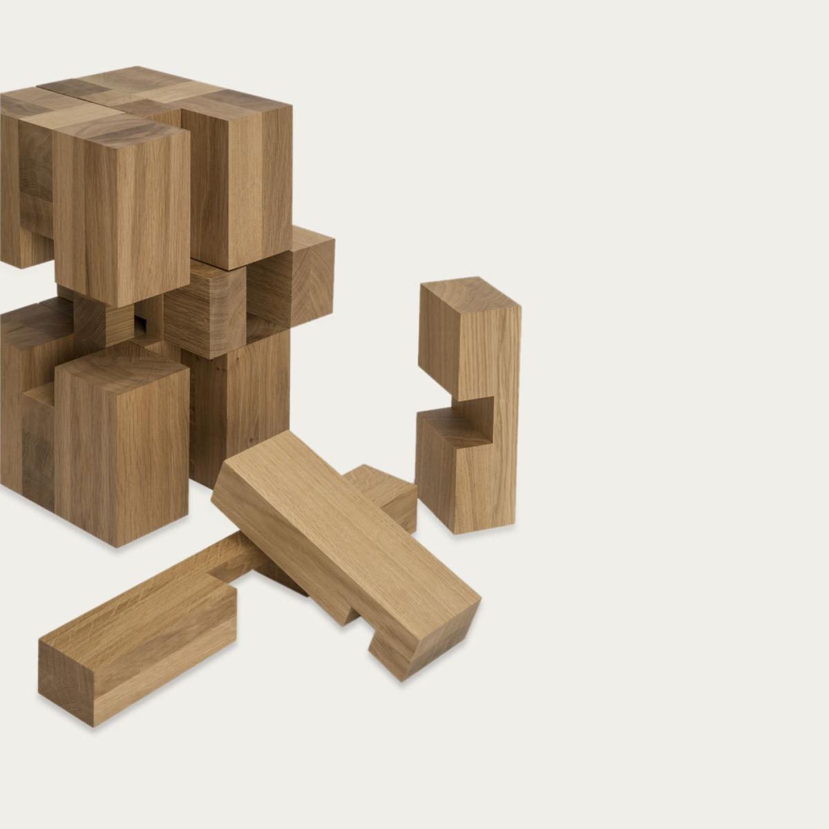 Oak Wooden Stool And Side Table – image 4