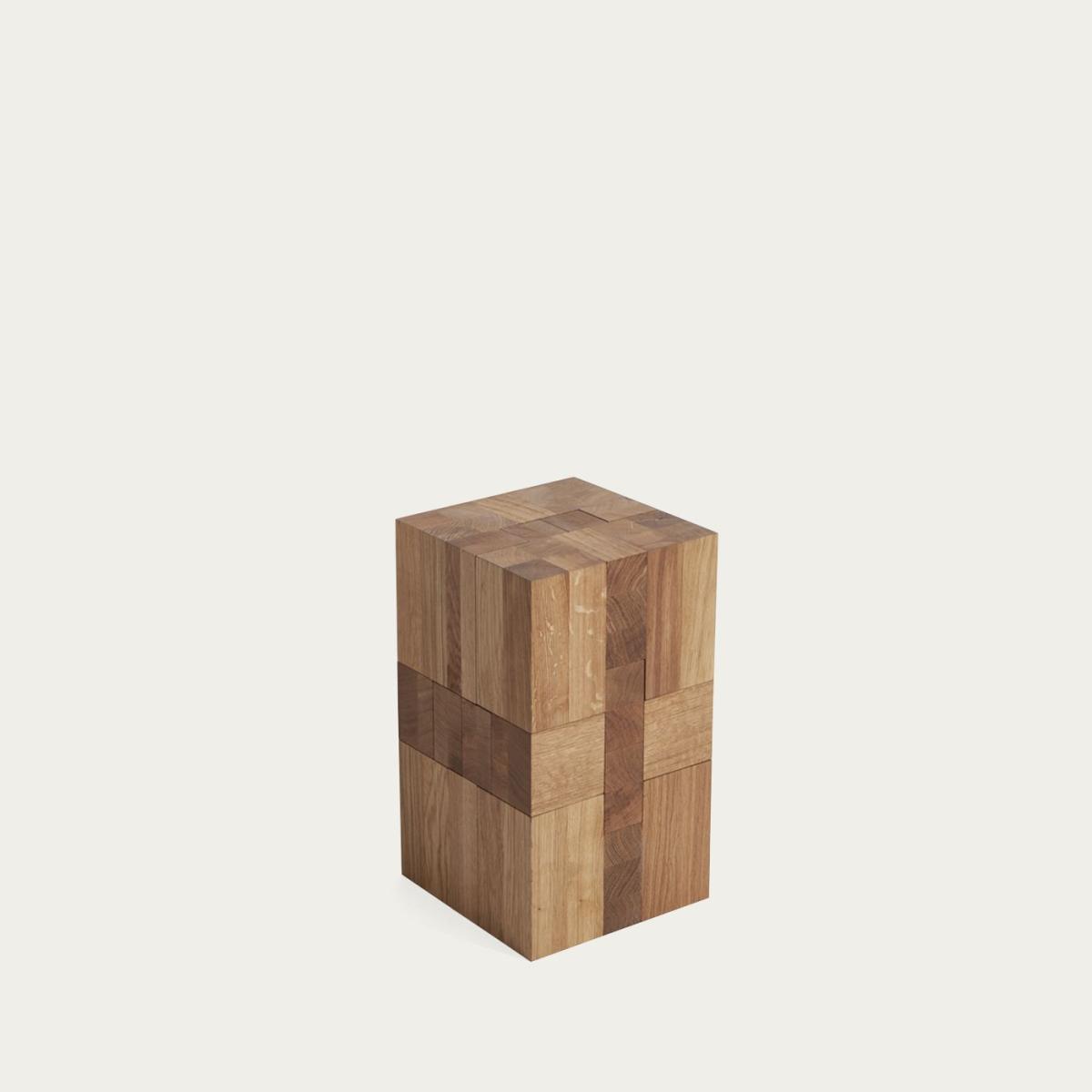 Oak Wooden Stool And Side Table – image 1