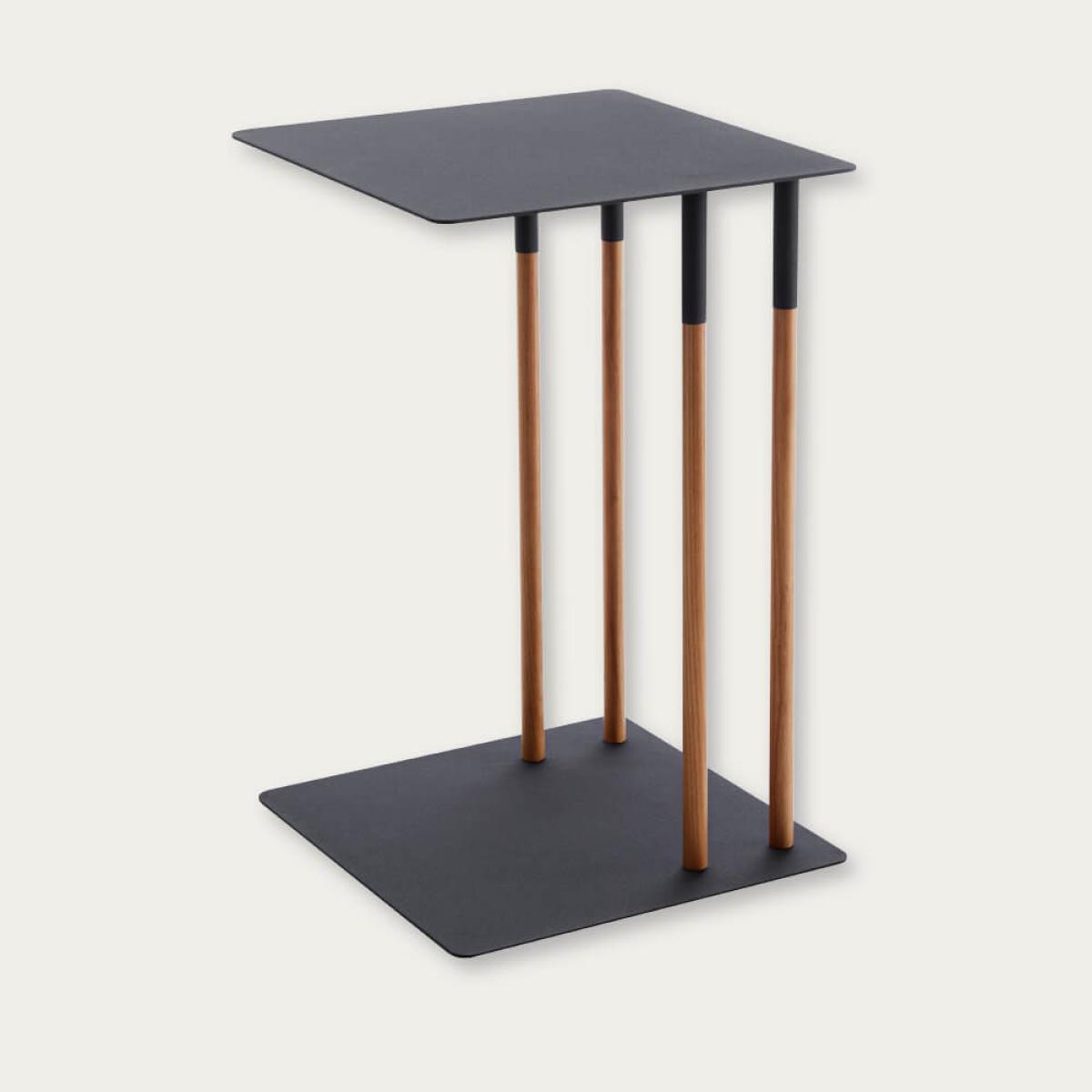 Black Plain Sliding Couch End Table