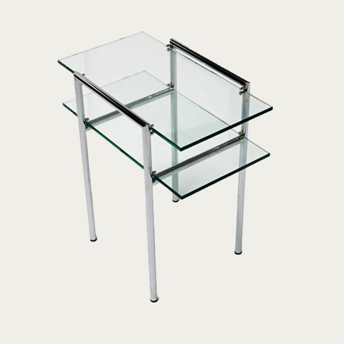 Chrome Low Frame Vienna Two Tier Table – image 1