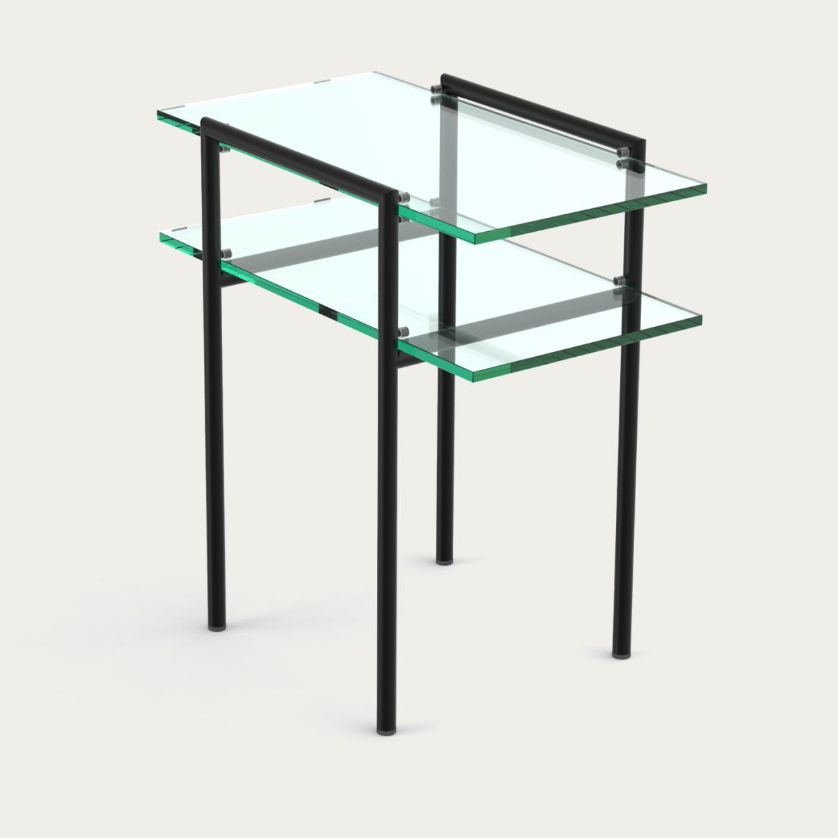 Jet Black Low Frame Vienna Two Tier Table – image 1