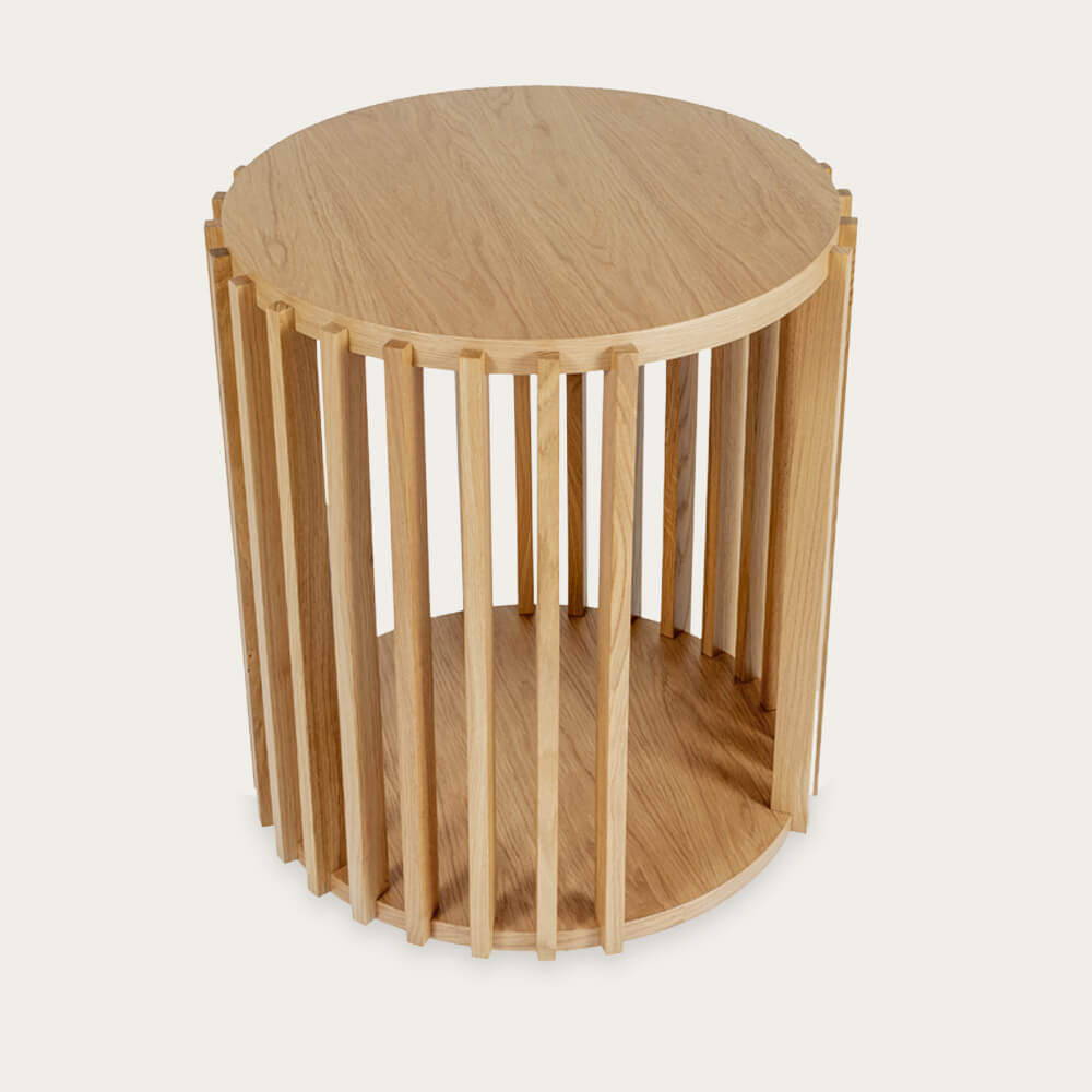 Oak Drum Side Table – image 3