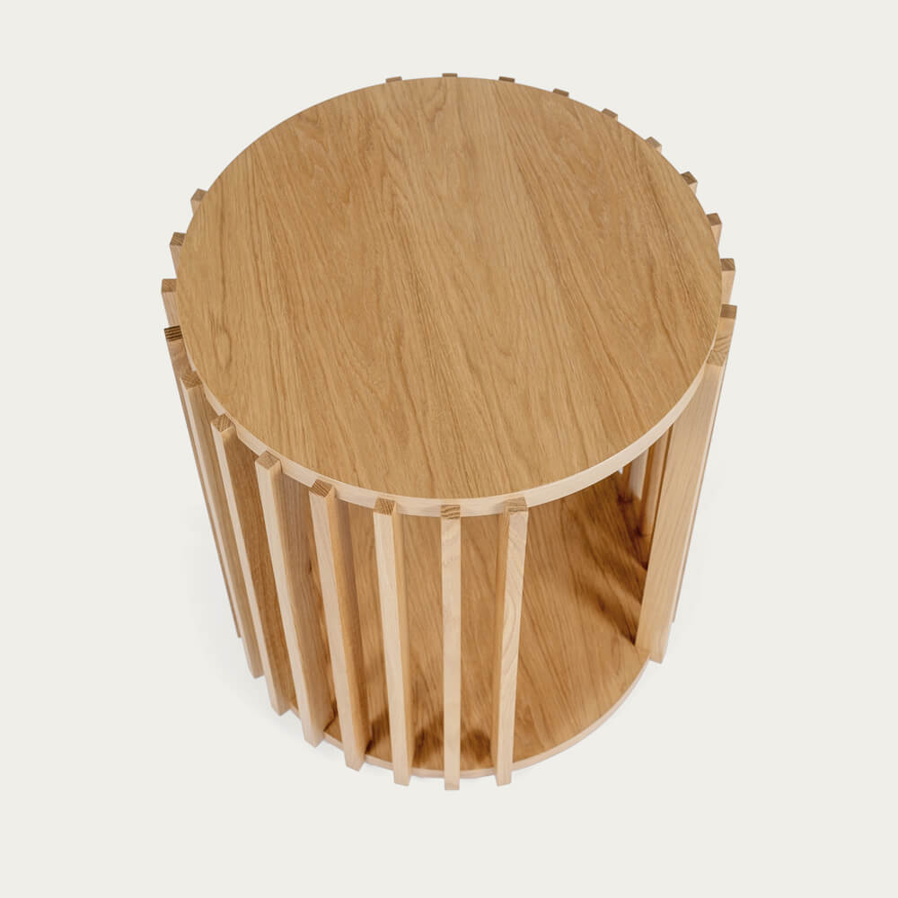 Oak Drum Side Table – image 4