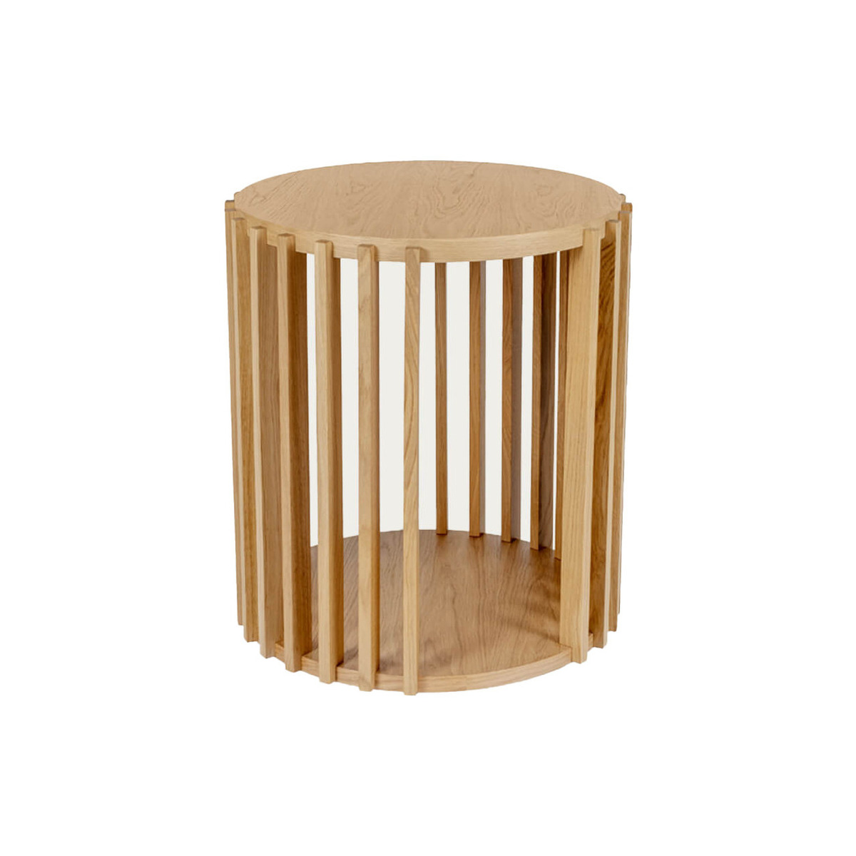 Oak Drum Side Table – image 1
