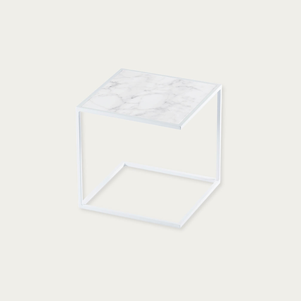 White Arabescato Noa Side Table