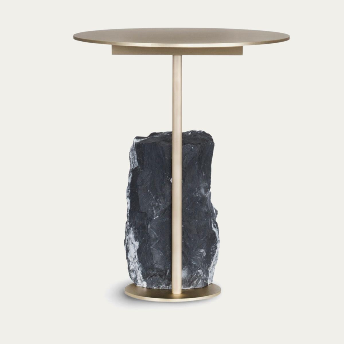 Black/Brushed Brass Pico Side Table
