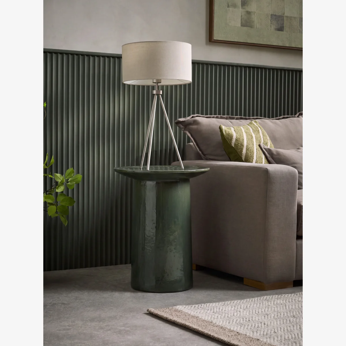 Green Ceramic Side Table