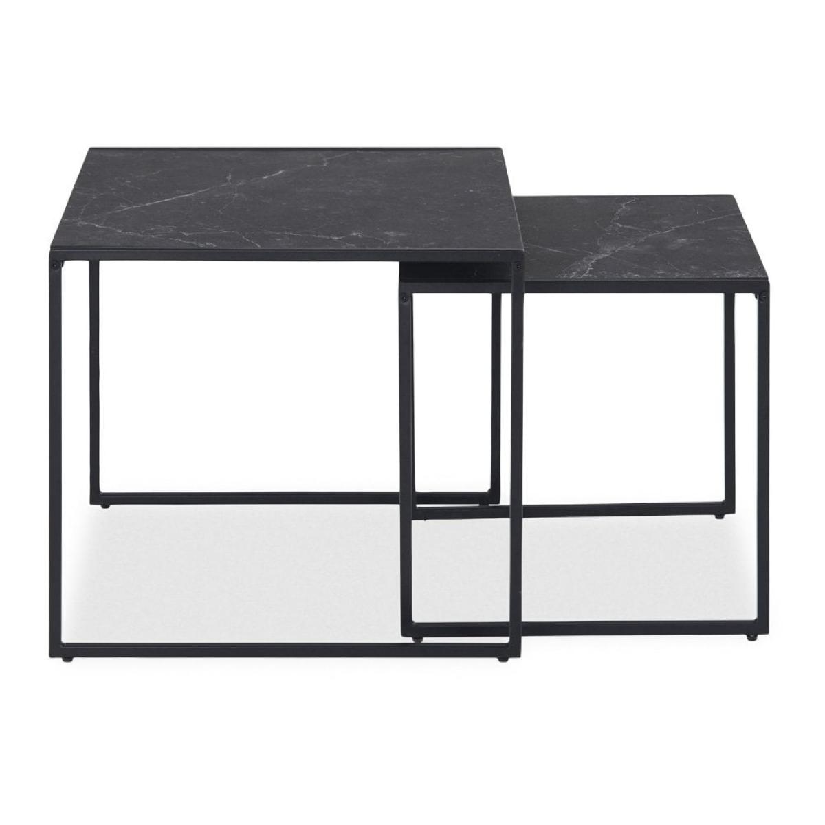 £10  Off  Infinity Nesting Square Side Tables, Black Marble Effect – image 2