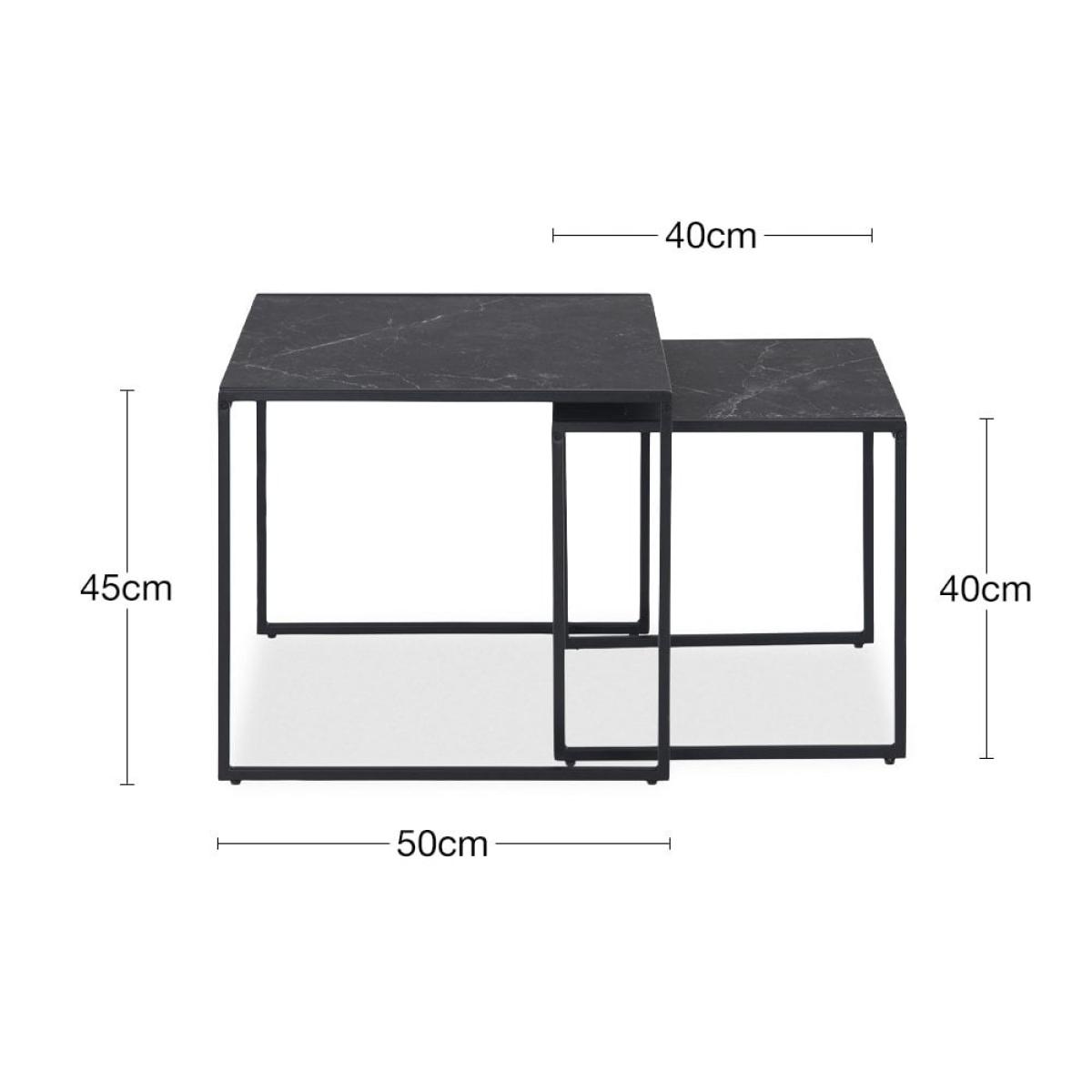 £10  Off  Infinity Nesting Square Side Tables, Black Marble Effect – image 3