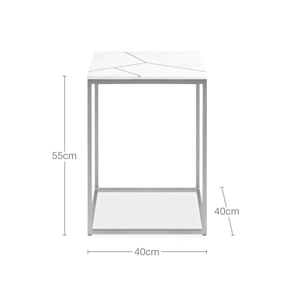 Fontana Side Table, White Marble & Brass – image 5