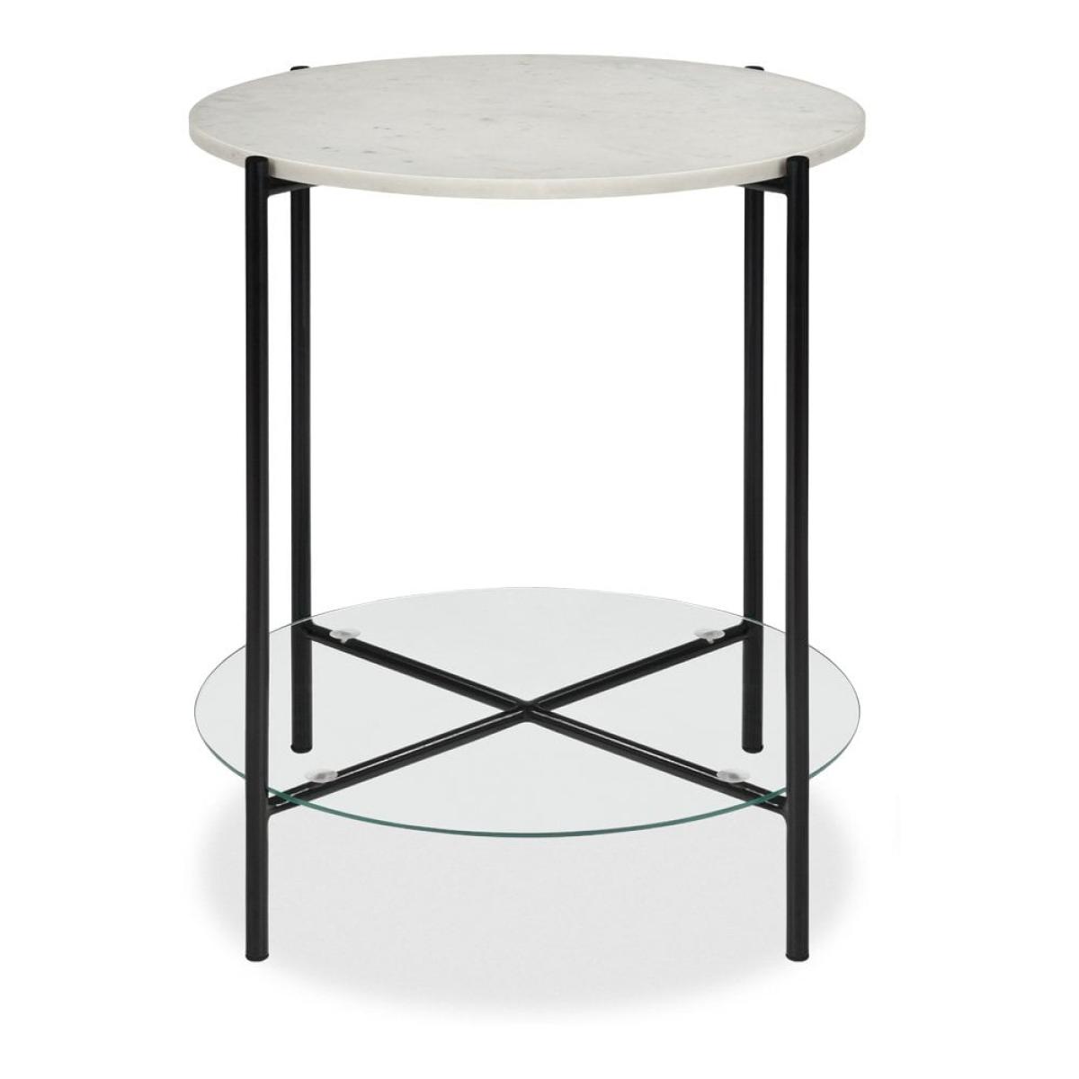 Clarance Side Table, White Marble & Black – image 3