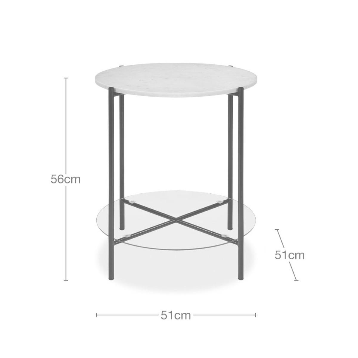 Clarance Side Table, White Marble & Black – image 5