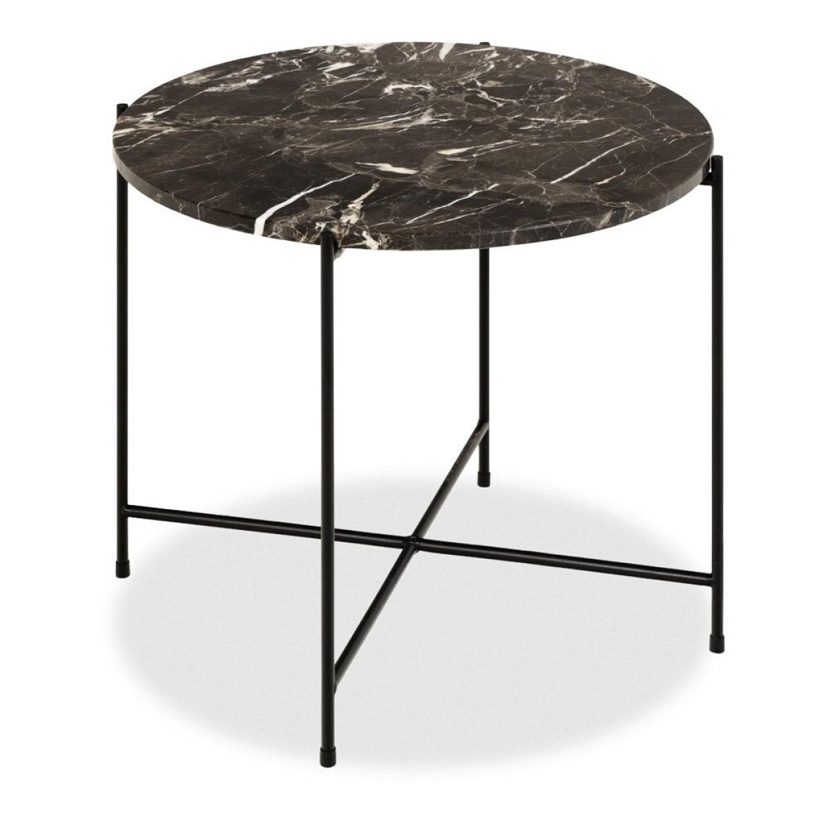 Avila Large Round Side Table, Brown Marble – image 3