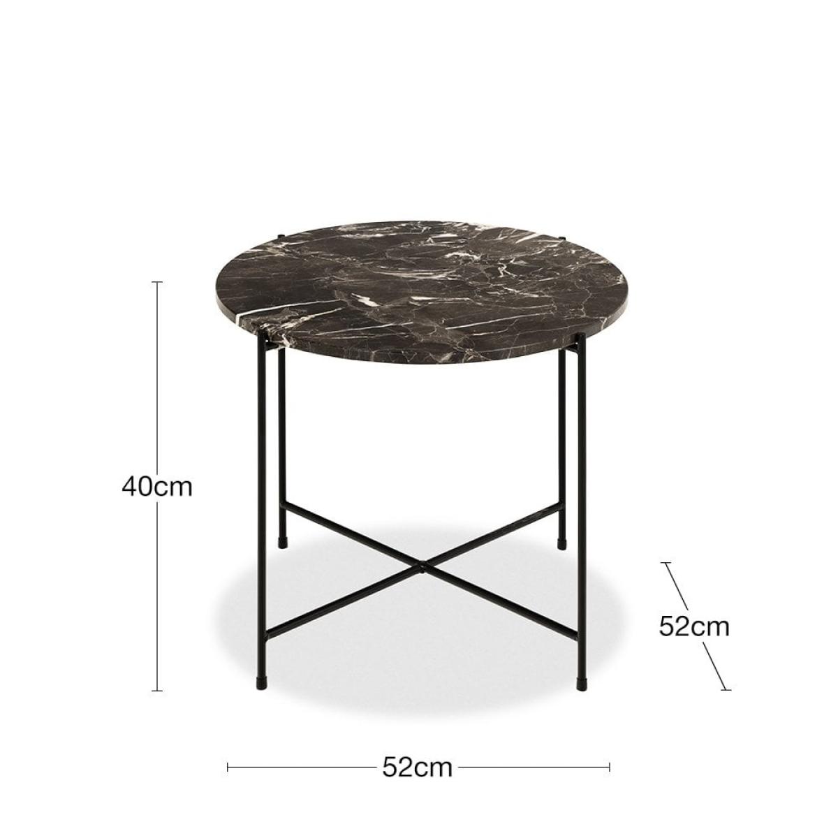 Avila Large Round Side Table, Brown Marble – image 4