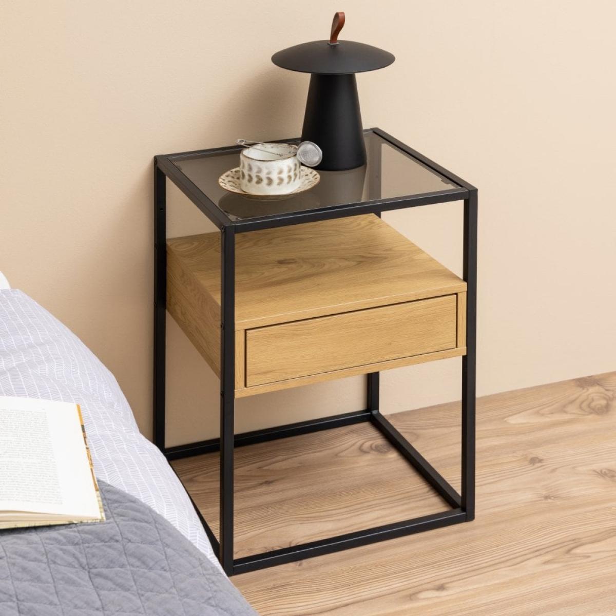 £10 Off Randolf Side Table, Oak Effect & Black – image 2