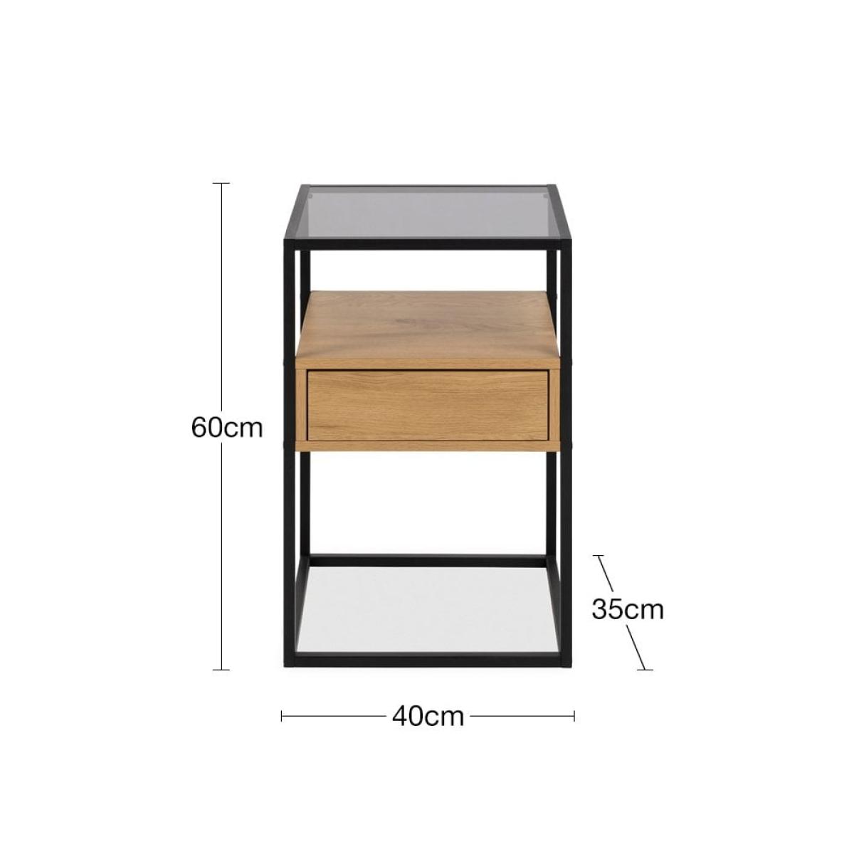 £10 Off Randolf Side Table, Oak Effect & Black – image 6