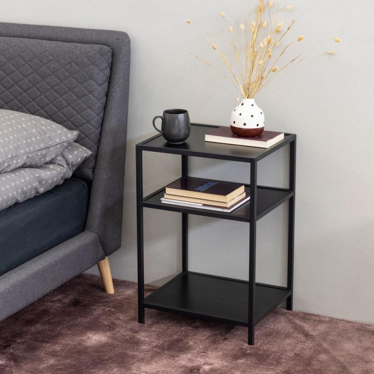 £10  Off  Seaford Square Side Table, Black Ash Effect – image 2