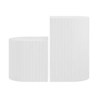 Return - Reed Set of 2 Side Tables, White – image 1