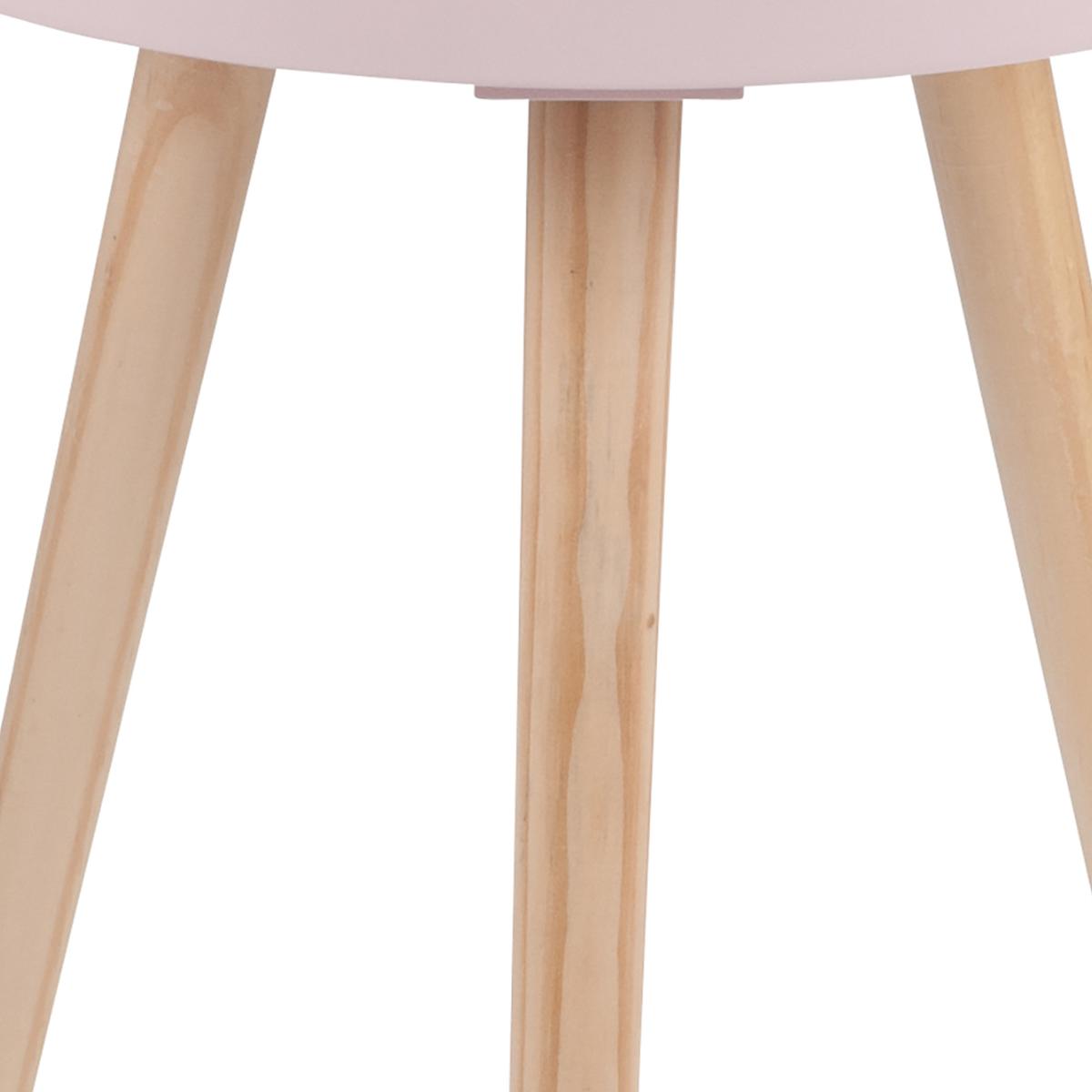 Pacific Halston Natural Pine Wood Small Side Table Pink – image 3