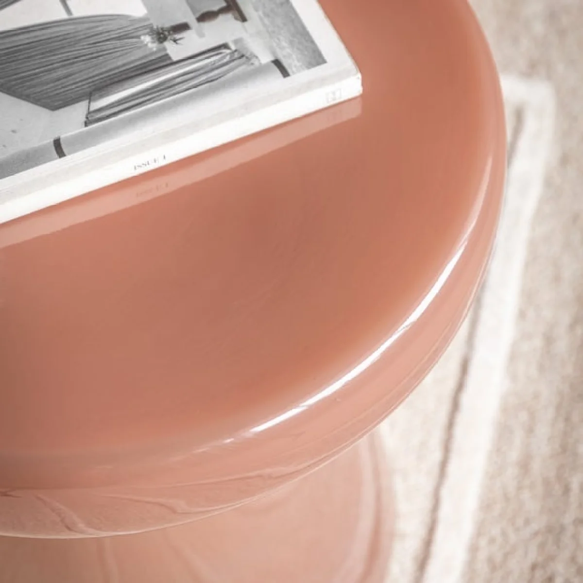 Return - Ambrose Side Table, Coral & Glass – image 3