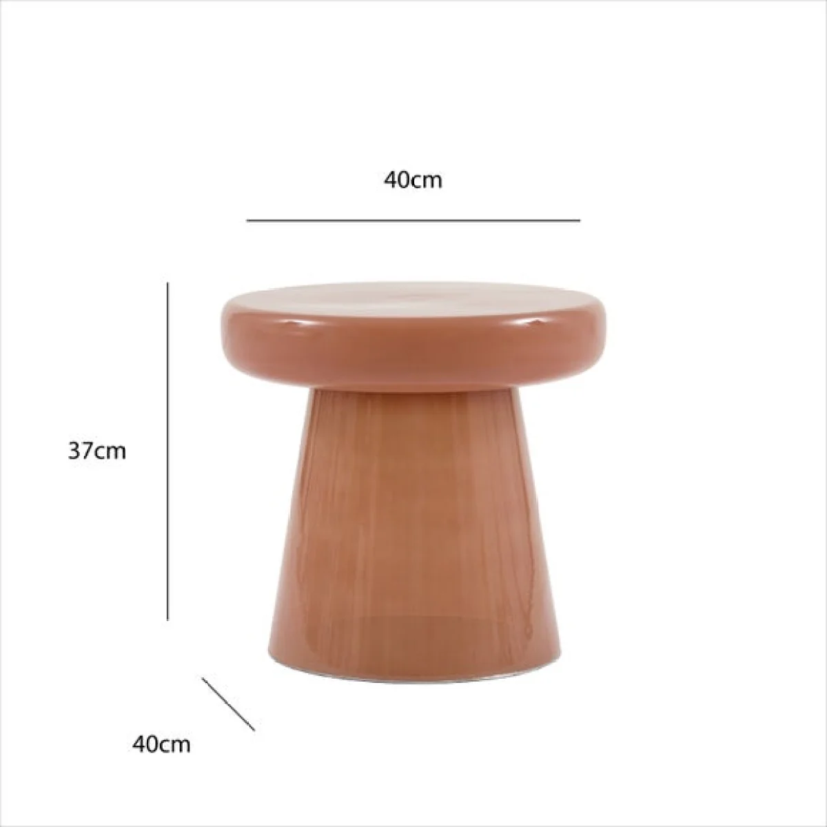 Return - Ambrose Side Table, Coral & Glass – image 6