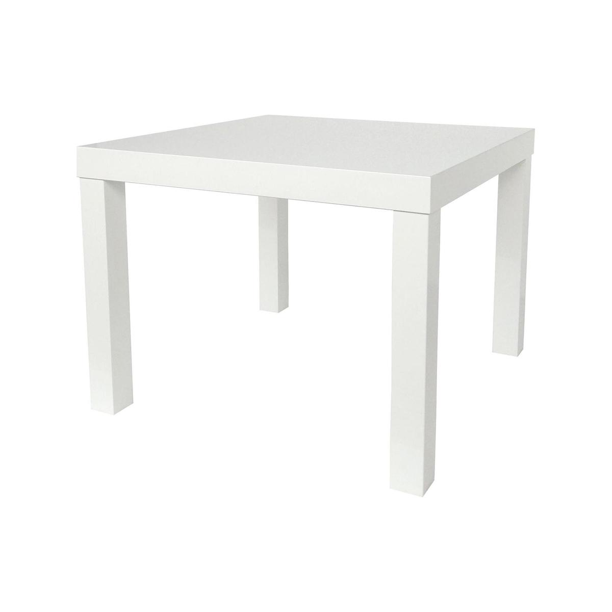 Puro Wooden High Gloss End Table White – image 1