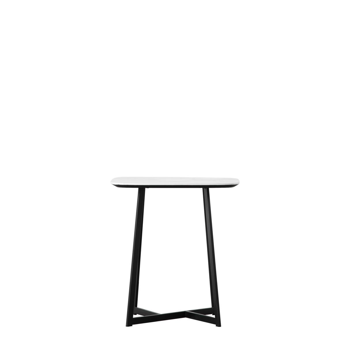 Milford Side Table, White Marble Effect White – image 3