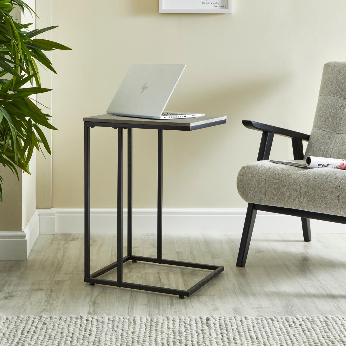 Charlie Concrete Effect Side Table Grey – image 2