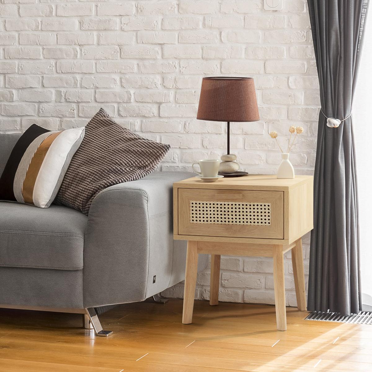 Java 1 Drawer Side Table, Light Oak Light Oak – image 2