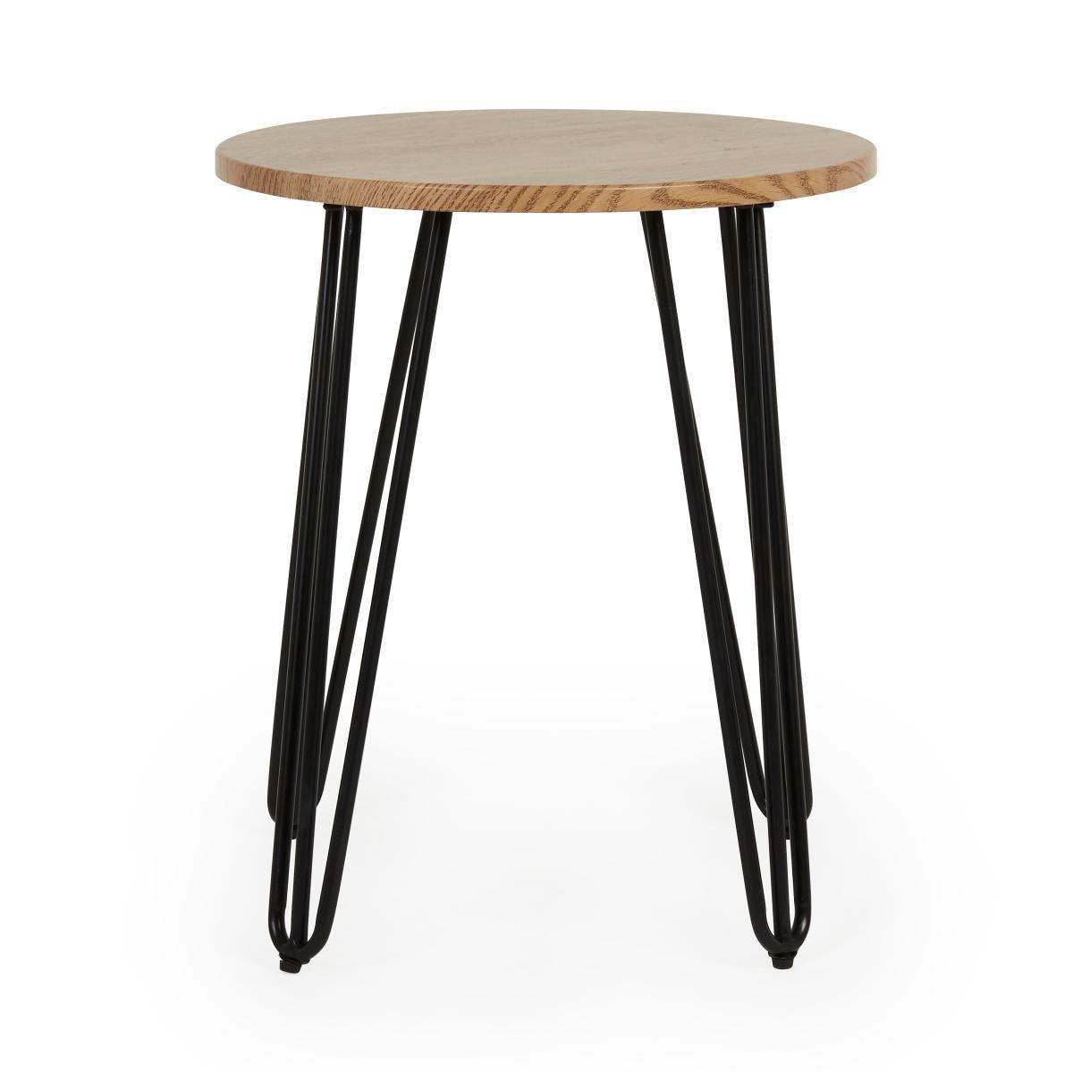 Bella Oak Effect Round Side Table Light Oak – image 2