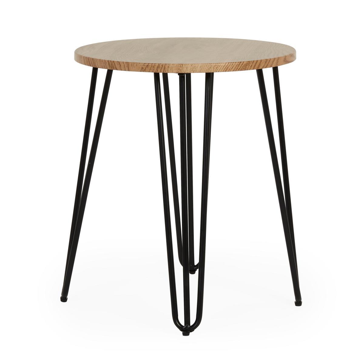 Bella Oak Effect Round Side Table Light Oak – image 3