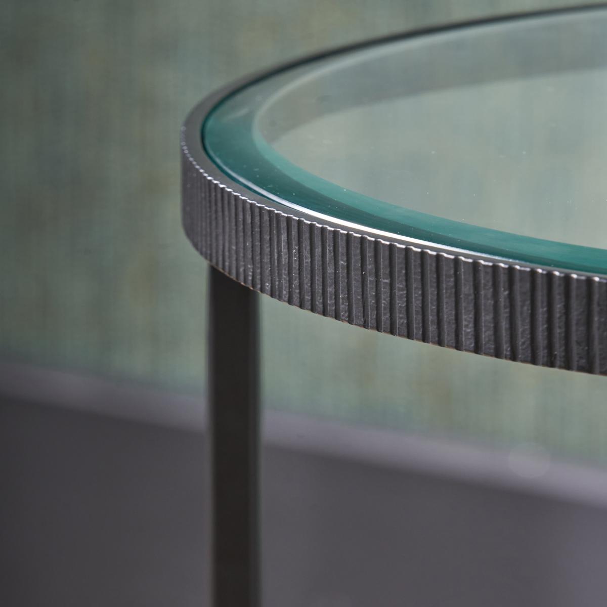 Marazzi Half Moon Side Tables, Bevelled Glass Black – image 3