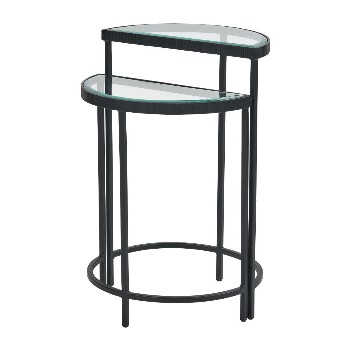 Marazzi Half Moon Side Tables, Bevelled Glass Black – image 4