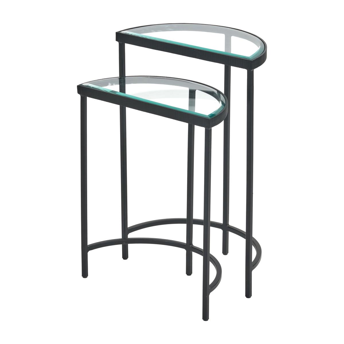 Marazzi Half Moon Side Tables, Bevelled Glass Black – image 6