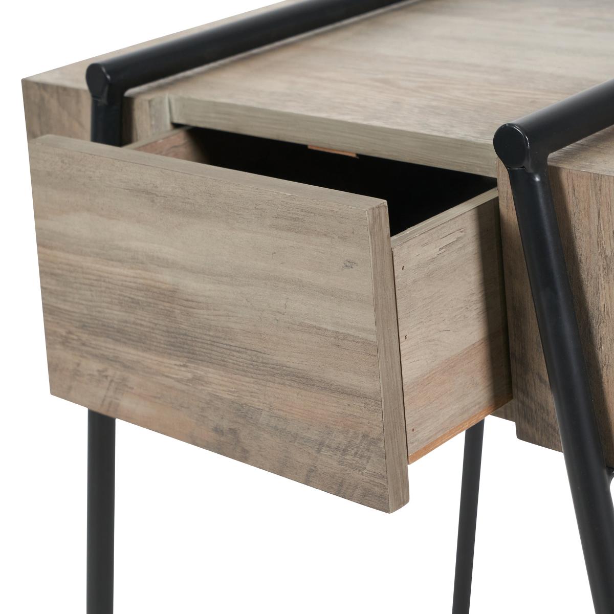 Osato 1 Drawer Side Table Brown – image 6