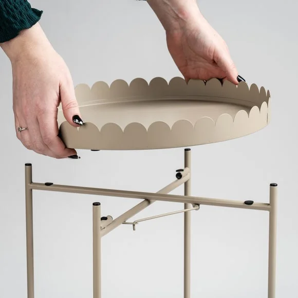 Scalloped 2 Tier Side Table – image 2