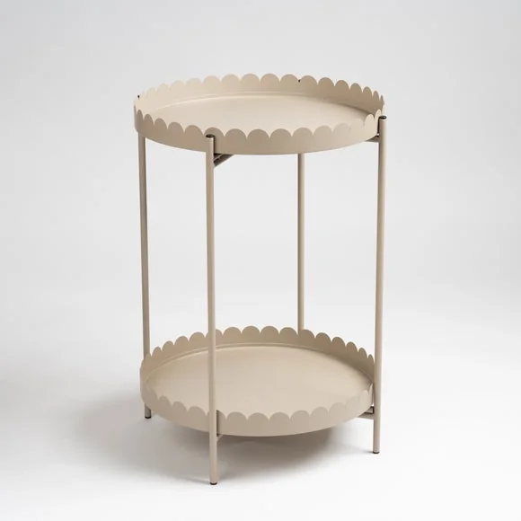 Scalloped 2 Tier Side Table – image 3