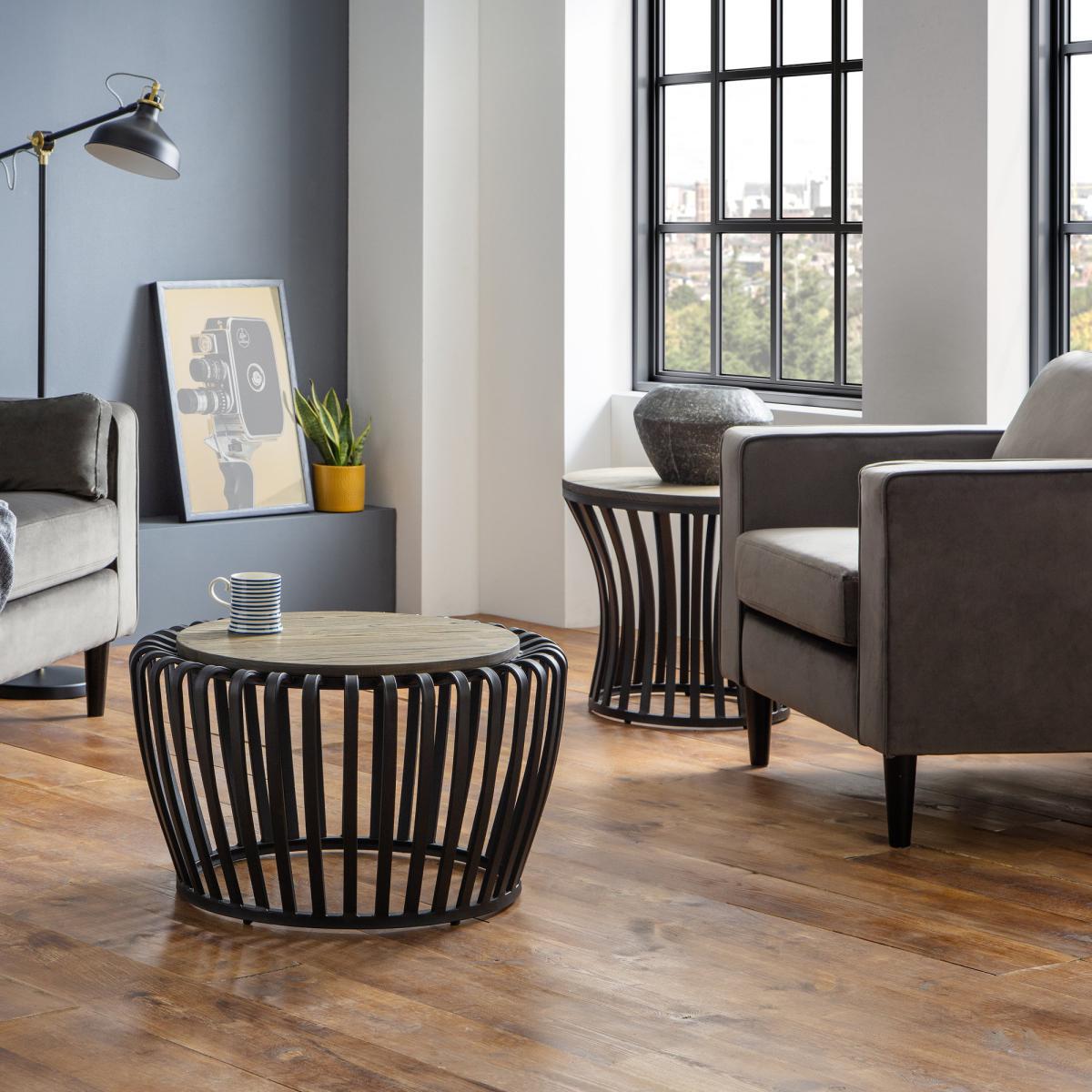 Washington Round Side Table Black – image 2